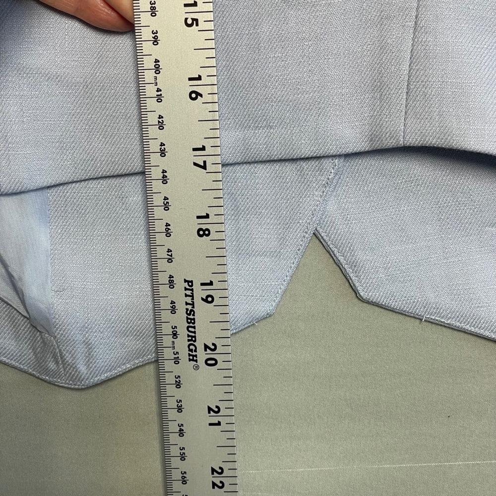 Nwt‎ Argent Womens Light Blue Linen Twill High Neck Button Waistcoat Vest Size 2 - Picture 6 of 7